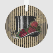 Casquette victorien noir sur Black Gold Damask Str (dos)