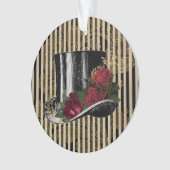 Casquette victorien noir sur Black Gold Damask Str (devant)