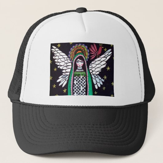 Casquette Vierge d'ange d'art de Guadalupe par Heather (Devant)