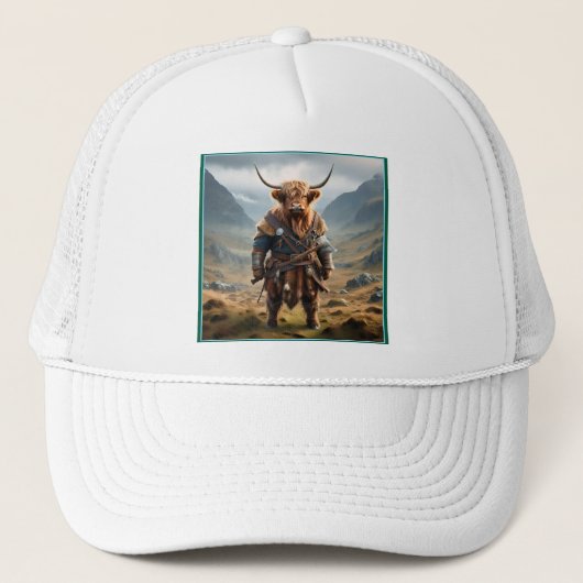 Casquette Viking Highland Cow, (Devant)