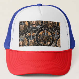 Casquette Viking Warriors : Motif Vintage coloré