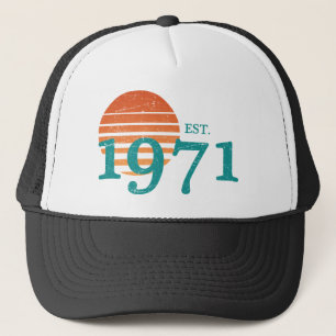 Casquette Vintage 1971 50e anniversaire Retro Sunset