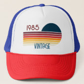 Casquette Vintage 1985 Retro Stripe Sun 40e anniversaire (Devant)