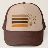 Casquette Vintage 1986 Retro Brown Stripes Trucker Hat (Devant)