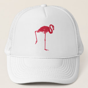 Casquette Vintage Birds, un Flamant rose rose avec une jambe