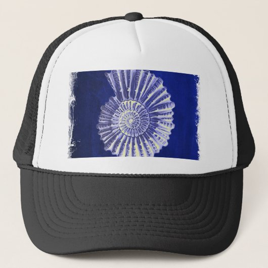 Casquette vintage botanique Côte Bleu Coquille blanche (Devant)