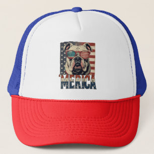 Casquette Vintage Bulldog Merica 4 juillet patriotique