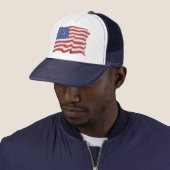 Casquette vintage de drapeau américain (En situation)