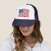 Casquette vintage de drapeau américain (En situation)