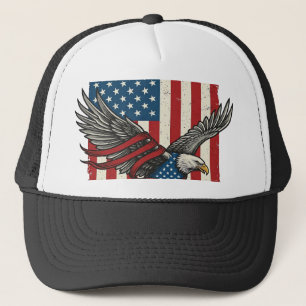 Casquette Vintage Eagle Flag Vector Patriotic Shirt Design_1