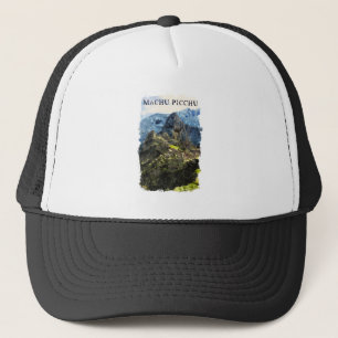 Casquette Vintage Machu Picchu Pérou Aquarelle Peinture