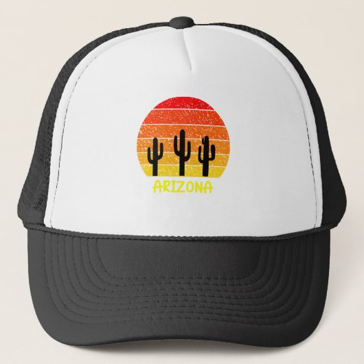 Casquette Vintage Retro Cactus Arizona Sunset (Devant)