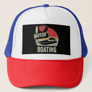 Casquette Vintage Retro I Love Motor Boating Funny Boater
