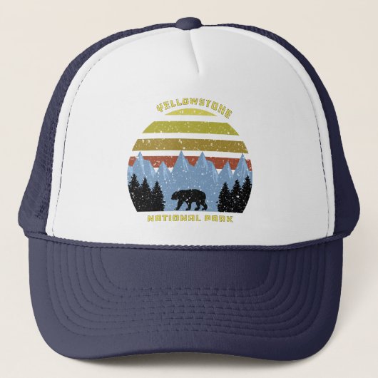 Casquette Vintage Retro Yellowstone National Park Bear (Devant)