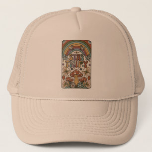 Casquette Vintage Stay tripy avec hippie style champignons