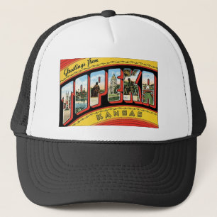 Casquette Vintage Topeka, carte postale du Kansas