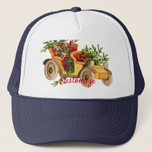 Casquette Vintage Voiture de Noël Mistletoe Thunder_Cove (Devant)