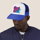 Casquette Visage de chat rose (En situation)