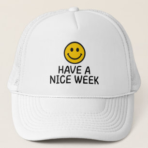 Casquette Visage Souriant Jaune Mots Gentils