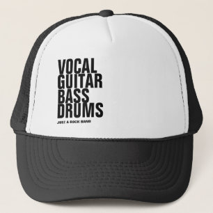 Casquette vocale, guitare, basse, batterie... rock
