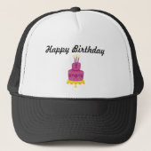 Casquette Vœux d'anniversaire avec image de gâteau (Devant)