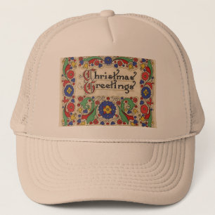 Casquette Vœux de Noël vintage avec bordure décorative