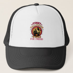 Casquette Vœux drôles d'Halloween ami sorcière maison hantée
