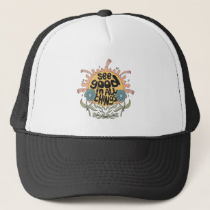 Casquette Voir le bon dans toutes les choses Hippie Graphic