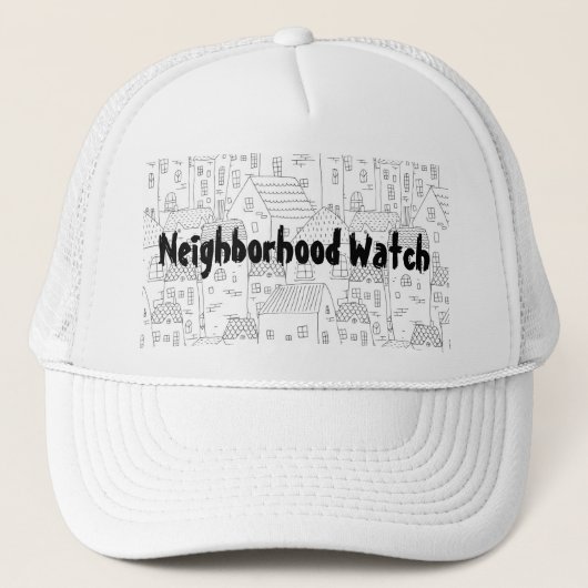 Casquette Voisinage Montre Maisons Noires Blanches (Devant)