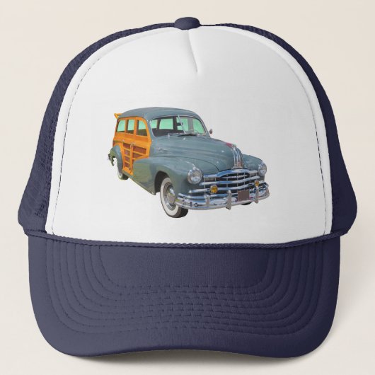 Casquette Voiture ancienne 1948 argentée de Woody de filet (Devant)