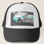 Casquette Voiture classique bleu vif à chevy impala 1958 (Devant)