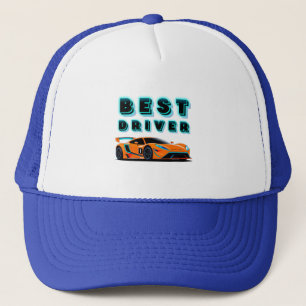 Casquette Voiture de course orange vif avec surlignages néon