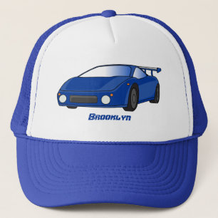 Casquette Voiture de sport bleue avec illustration airfos