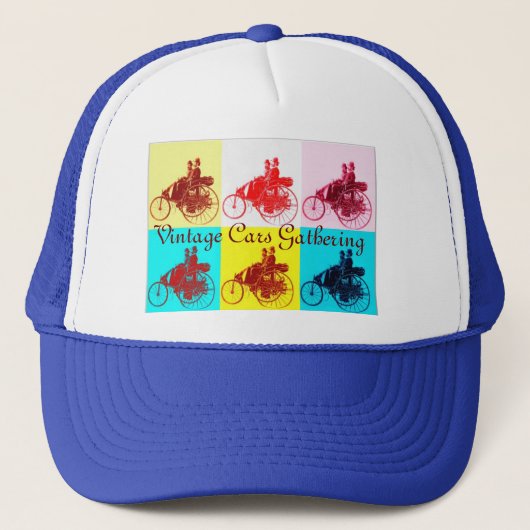 Casquette Voitures Vintage Rassembler Pop Art (Devant)