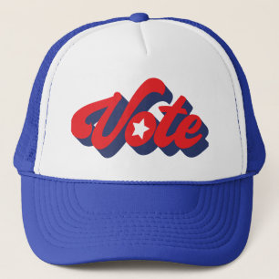 Casquette Vote En Blue Red Bold Lettres Trucker Chapeau