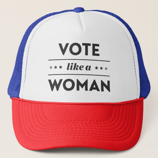 Casquette Votez comme une femme Trucker Chapeau en bleu et r (Devant)