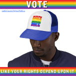 Casquette Votez Comme Vos Droits LGBTQ En Dépendent<br><div class="desc">Votez Comme Vos Droits LGBTQ Dépendent De ItTrucker Casquette. Éteins le mot en portant ce casquette. Nos droits sont en jeu. Sortez et votez (BLUE). Bleu des votes (modifiable)</div>