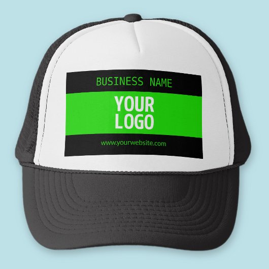 Casquette Votre logo ou image | Noir et vert brillant