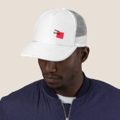 Casquette Votre monogramme initial blanc (En situation)