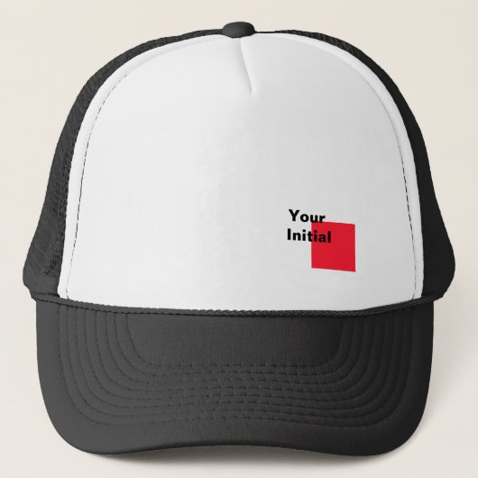 Casquette Votre monogramme initial noir + blanc (Devant)