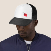 Casquette Votre monogramme initial noir + blanc (En situation)