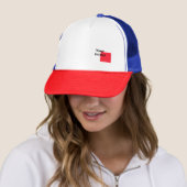 Casquette Votre monogramme initial rouge blanc bleu (En situation)