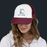 Casquette Votre nom de bateau Phare classique nautique<br><div class="desc">Votre nom de bateau Casquette phare nautique.</div>