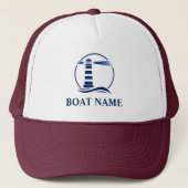 Casquette Votre nom de bateau Phare classique nautique (Devant)