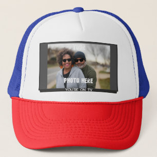 Casquette VOTRE PHOTO ICI Vous êtes à la télé grand écran