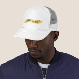 Casquette Votre Texte Personnalisé Élégant Modèle Or Et Blan