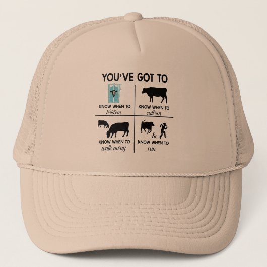 Casquette Vous devez savoir quand faire drôle Ranch Vaches d (Devant)