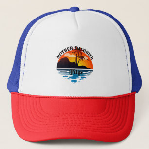 Casquette Voyage de fille mère, coucher de soleil tropical