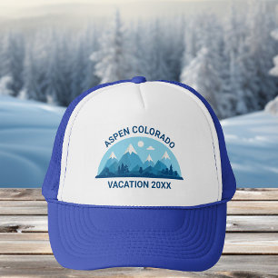 Casquette Voyage de ski en famille Custom Colorado City Blue