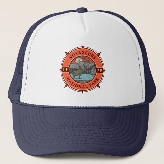 Casquette Voyageurs Parc national Moose Retro Compass Emblem (Devant)